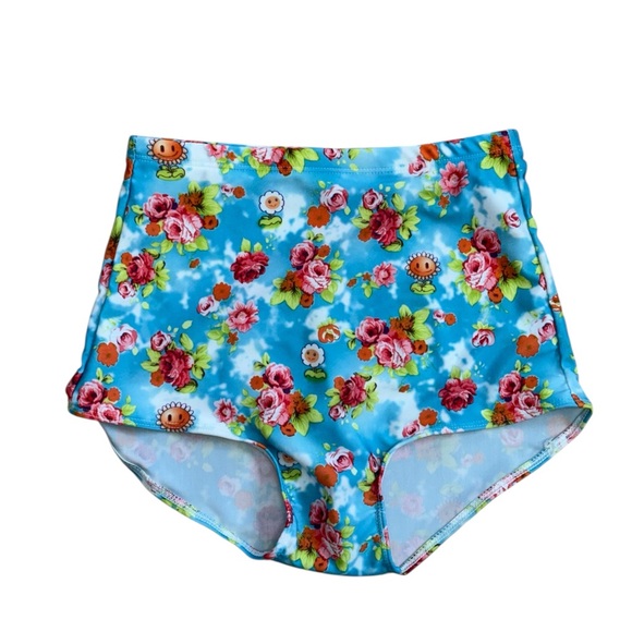Floral High-Waisted Swim Bottoms - Picture 1 of 4
